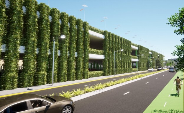 Proyección del nuevo aparcamiento situado en la avenida de Astilleros.