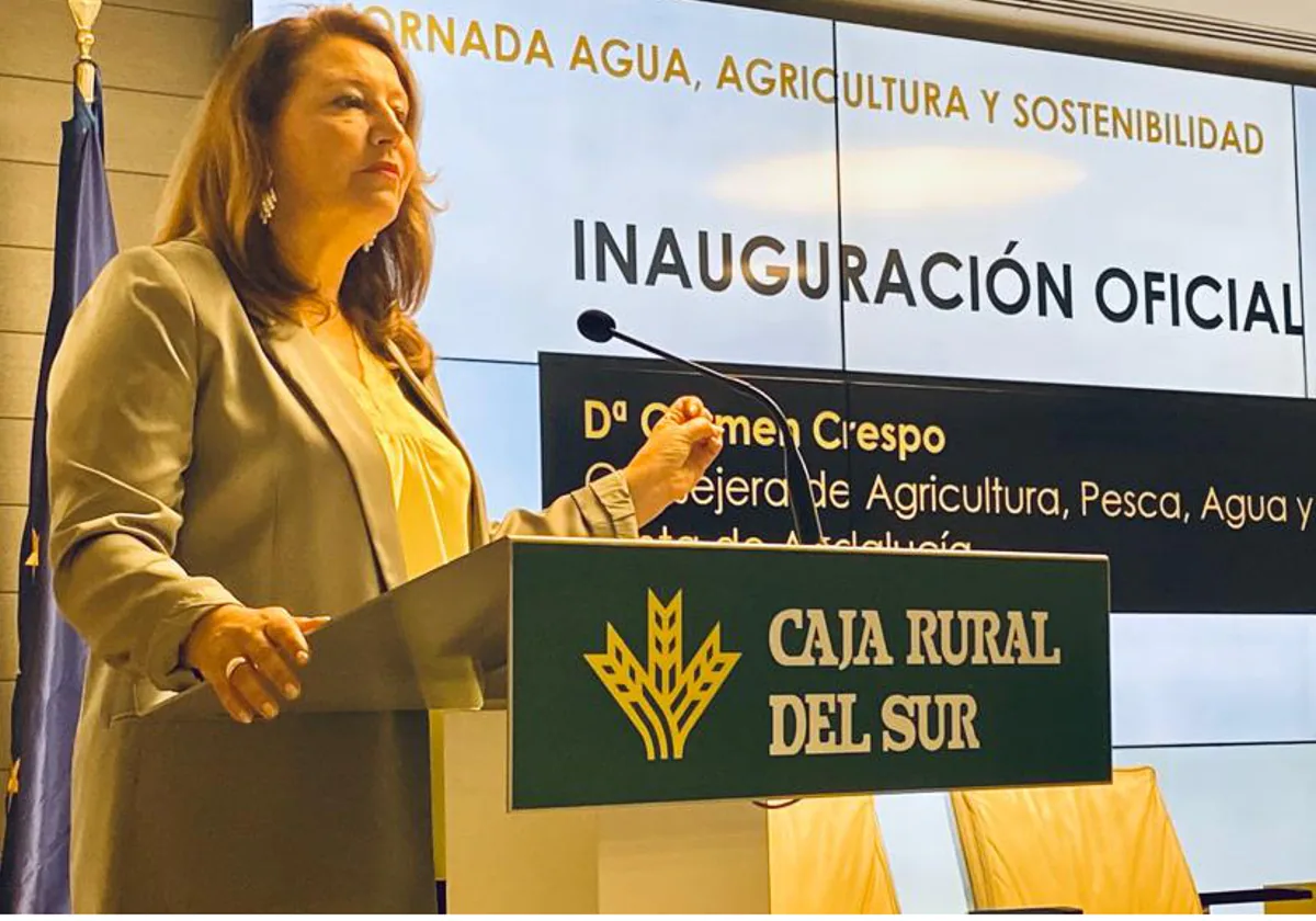 La consejera de Agricultura, Pesca, Agua y Desarrollo Rural, Carmen Crespo