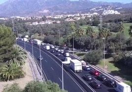 Retenciones en la carretera en sentido Cádiz tras un accidente de tráfico