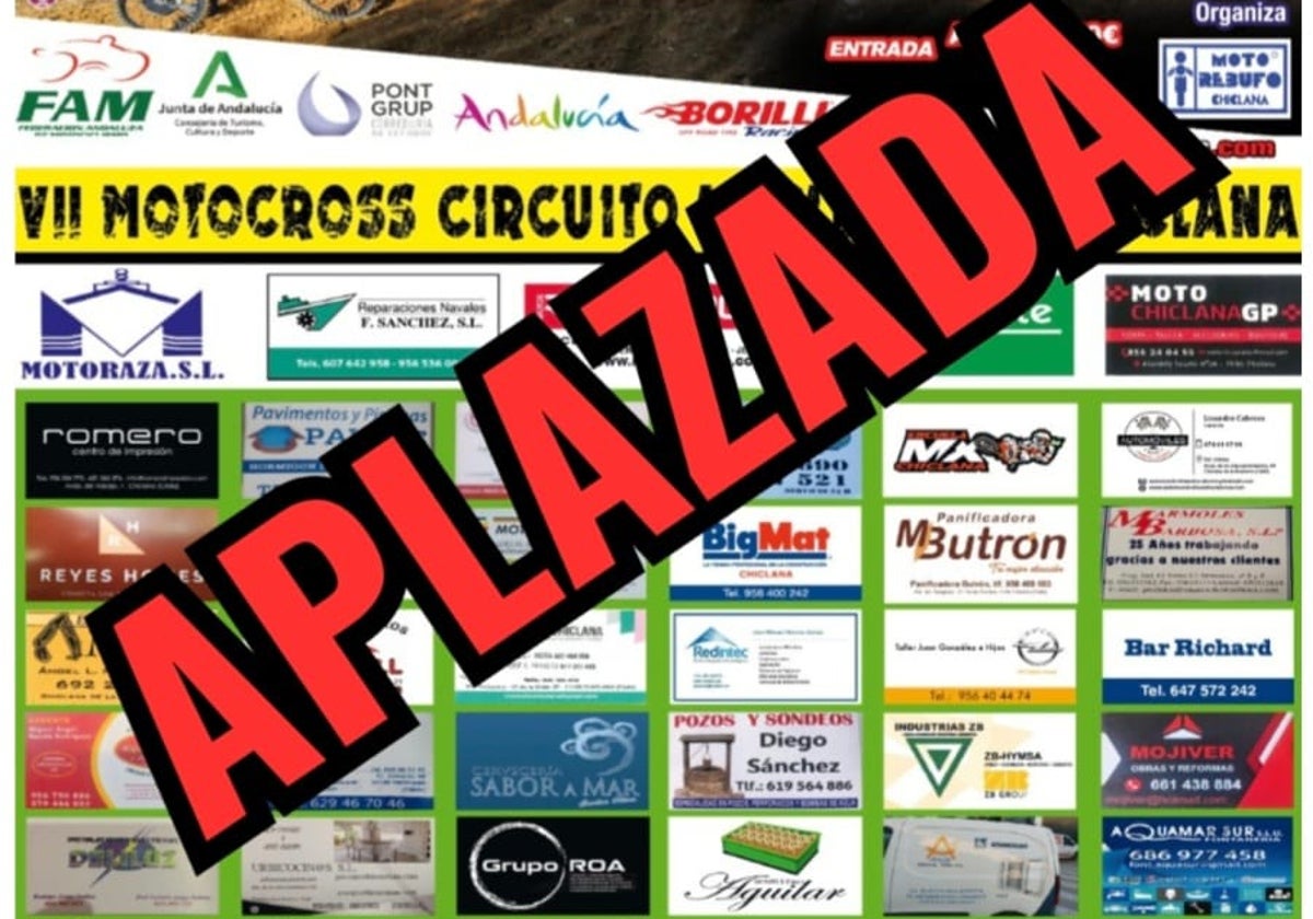 Aplazado el campeonato de motocross que se iba a celebrar en Chiclana este domingo