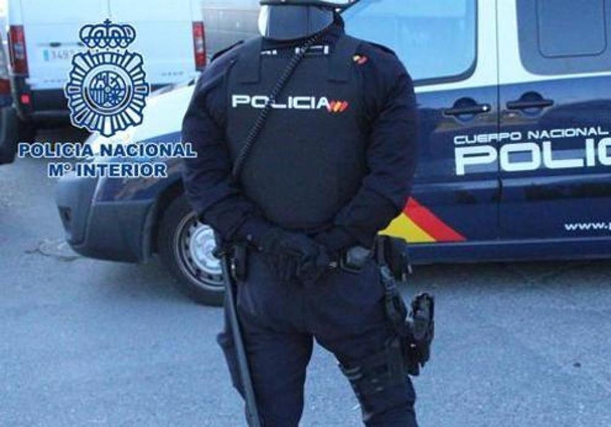 Agentes de la Policía Nacional durante un control