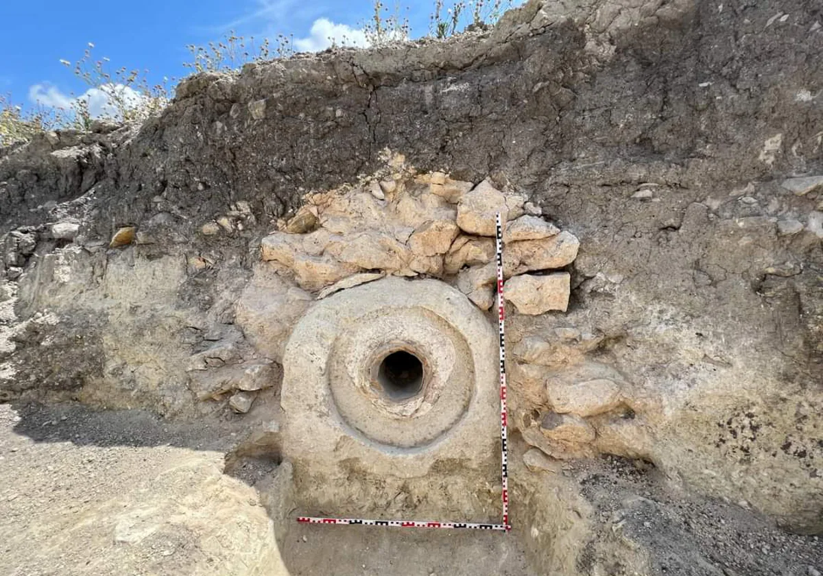 Parte del acueducto romano hallado en Jerez