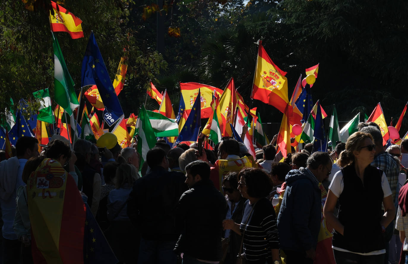 FOTOS: Concentración en el monumento a Las Cortes de 1812 en la plaza de España de Cádiz