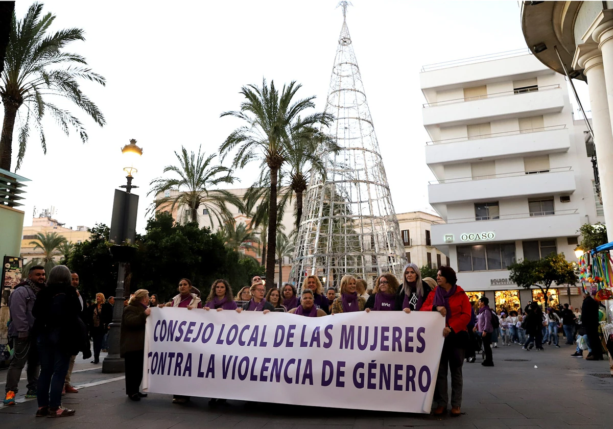 Un momento de la manifestación en Jerez
