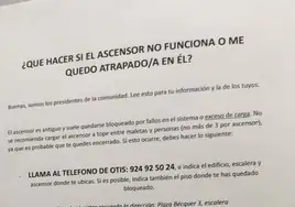 El cartel viral de una comunidad de vecinos de Cádiz y sus consejos si se avería el ascensor: «No cantes reggaeton si no quieres seguir encerrado de por vida»