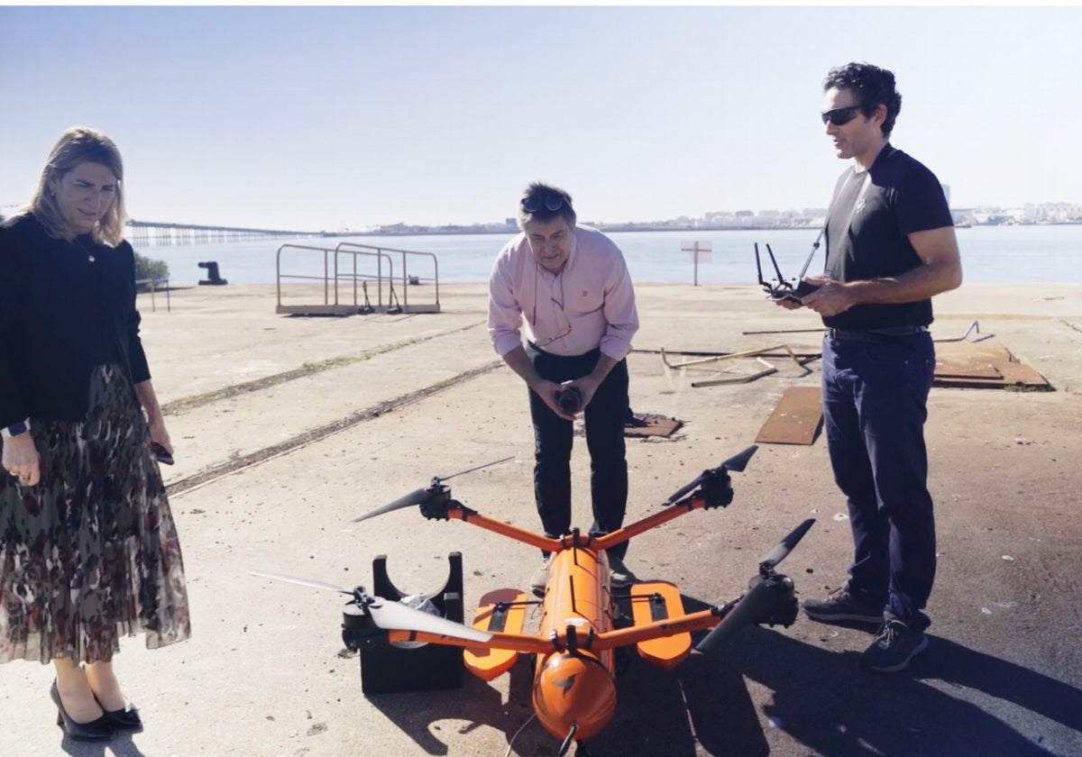 Pruebas con un dron, maquinaria del CFA