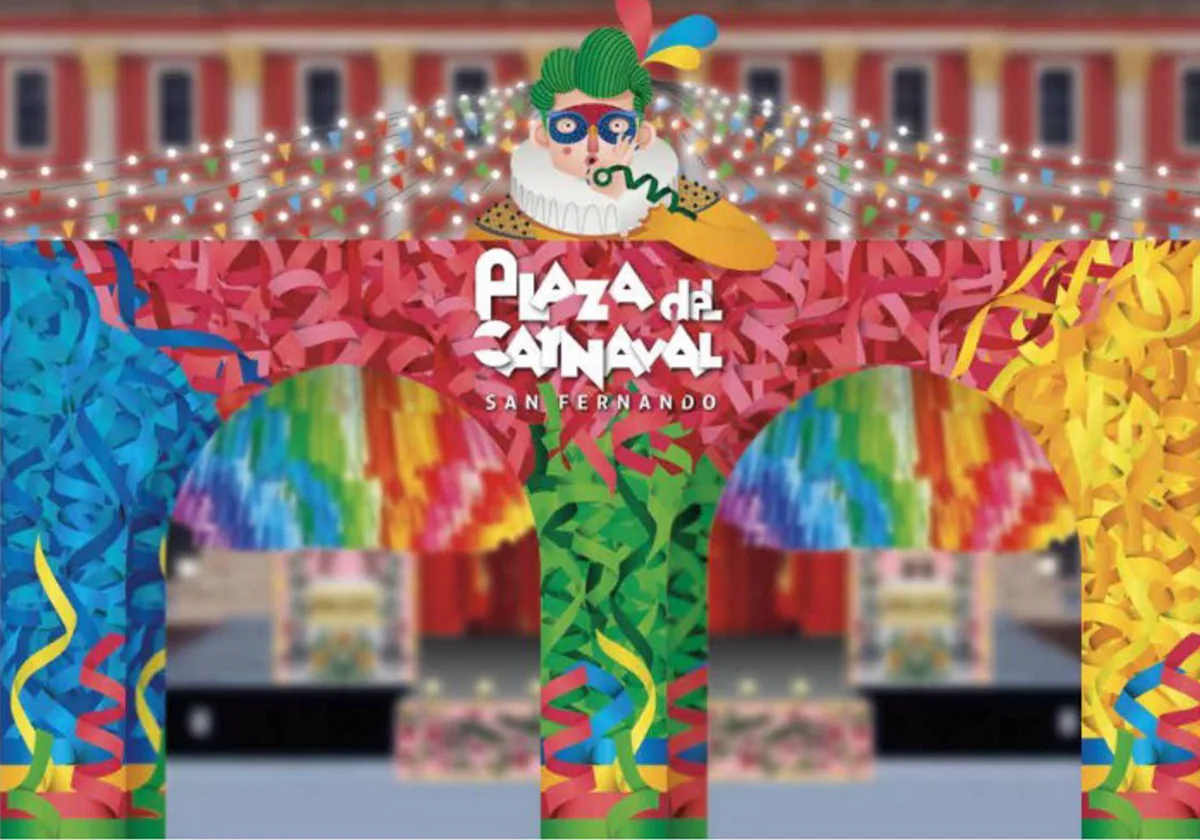 La serpentina inspirará la decoración de la Plaza del Carnaval de San Fernando