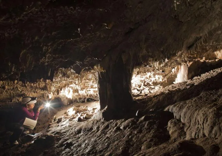 Exploración de las salas de Cueva de la Dehesilla.