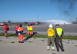 Simulacro de accidente aéreo en Jerez con muertos y desaparecidos