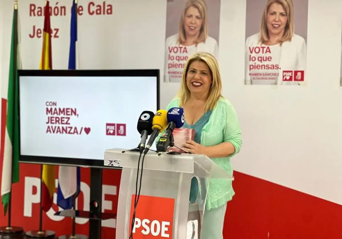Mamen Sánchez, durante la campaña electoral previa a las municipales.