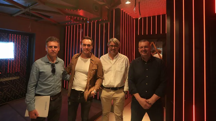 Salvador Gamero, Álvaro Linares, Raúl Cueto y Alejandro Aragón: tres de los socios y el decorador de interiores