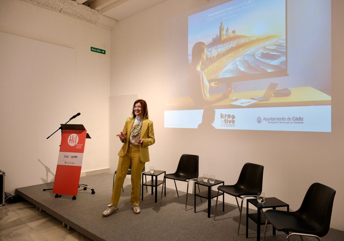 Gema Garrido, durante su ponencia en el Foro de Turismo que se ha celebrado este lunes en el ECCO.