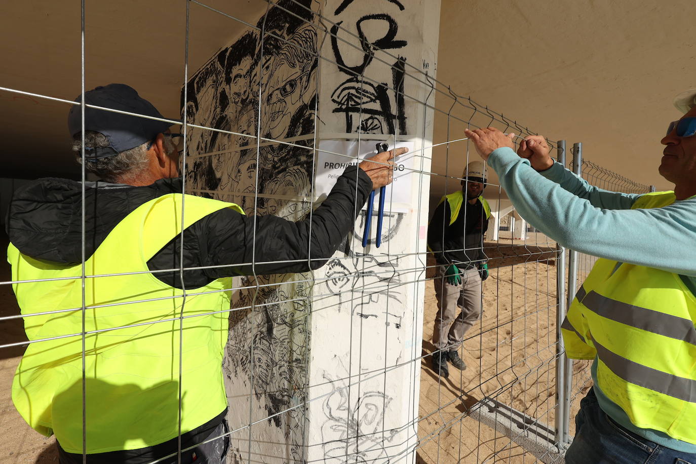 Fotos: Arrancan las obras de reparación en la sede del Centro de Arqueología Subacuática en La Caleta