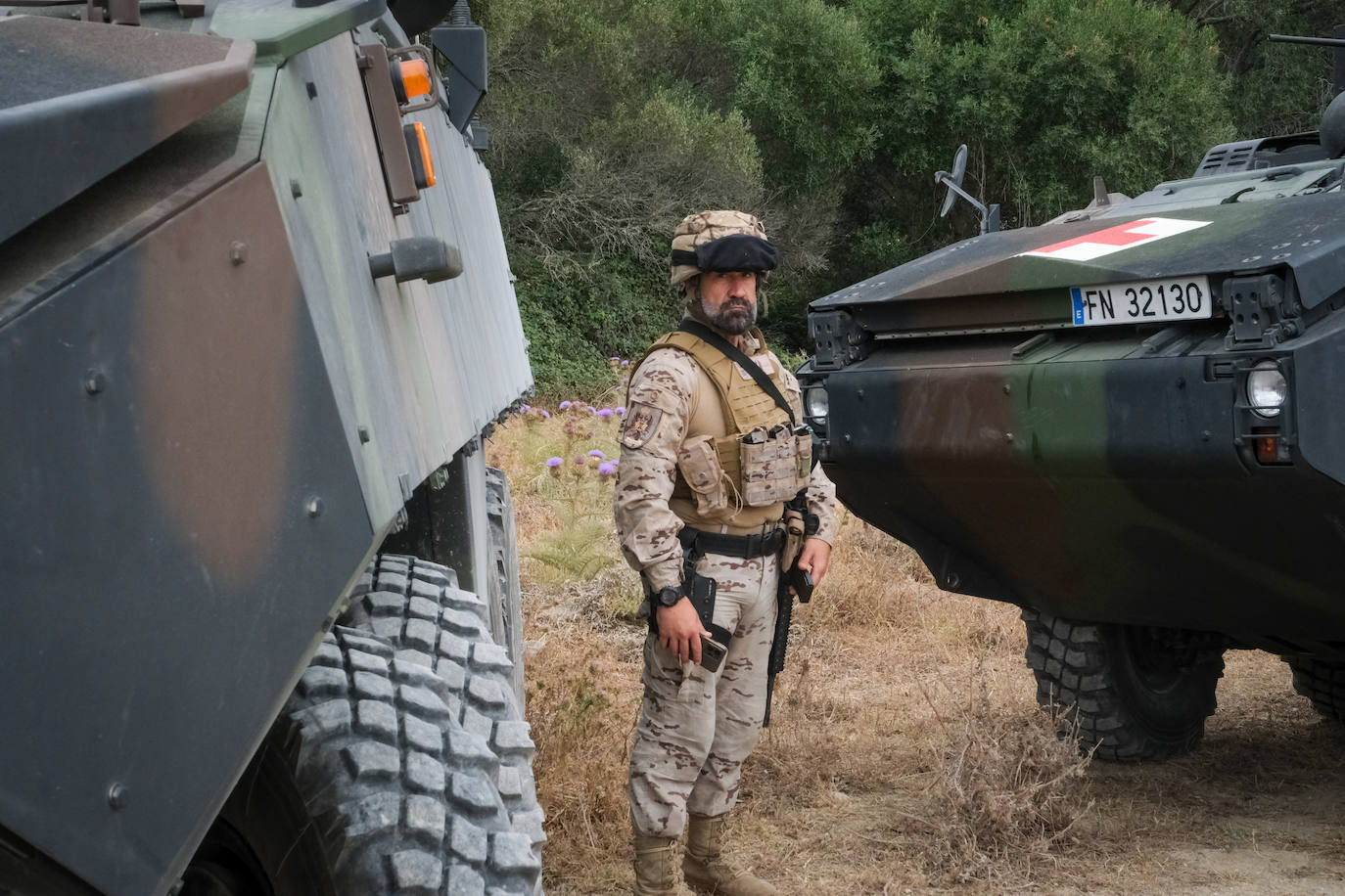 Fotos: Adiestramiento en El Retín para defender la frontera de Rumanía y Ucrania