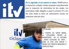 Una dotación móvil de ITV para ciclomotores se desplazará a El Puerto