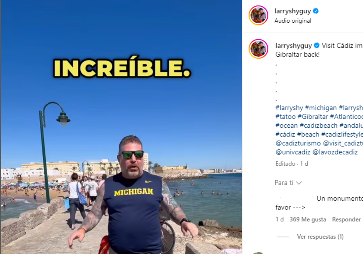 Larry Shy, el influencer americano que &#039;muere&#039; por Cádiz y Jerez y amenaza con conquistar Gibraltar