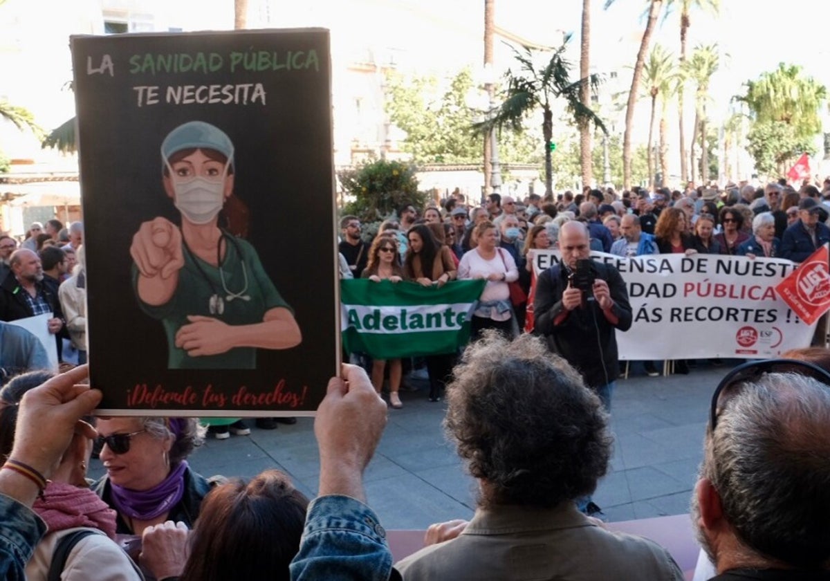 Una manifestación a favor de la sanidad pública, en foto de archivo.