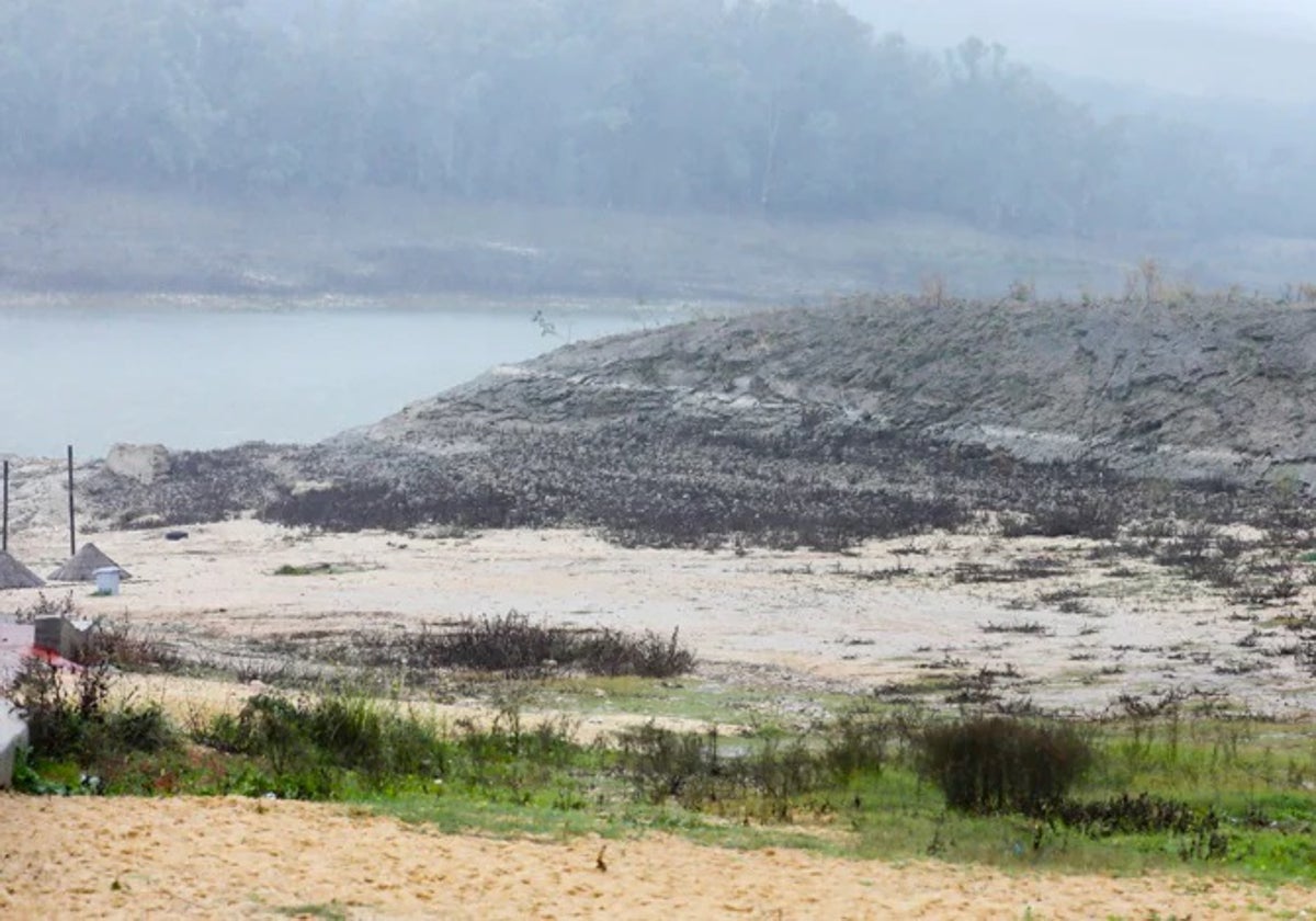 Imagen del embalse de Bornos a finales del pasado año 2023