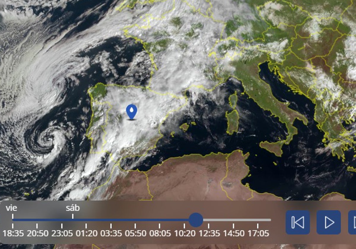 Imagen satelital de la borrasca sobre la península.