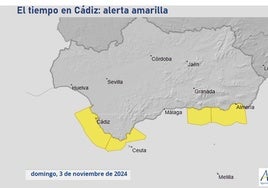 La provincia de Cádiz vuelve a estar en alerta por lluvia y viento este fin de semana