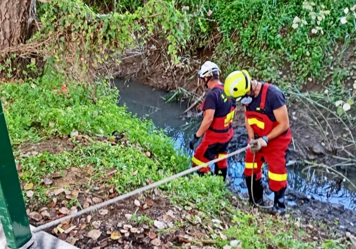 Agentes del Cuerpo de Bomberos de Chiclana han colaborado en la recuperación del cadáver