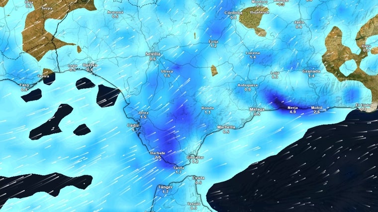 Previsión de lluvias en Cádiz para el lunes 10 de marzo