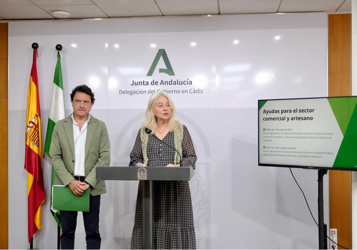 Daniel Sánchez y Mercedes Colombo durante la presentación del plan de ayudas
