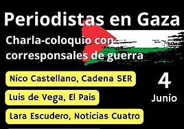 Cádiz acoge una charla con periodistas que han estado en Gaza y otras zonas en guerra