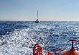 Remolcan a los tripulantes de un catamarán tras un nuevo 'ataque' de orcas en aguas de Barbate