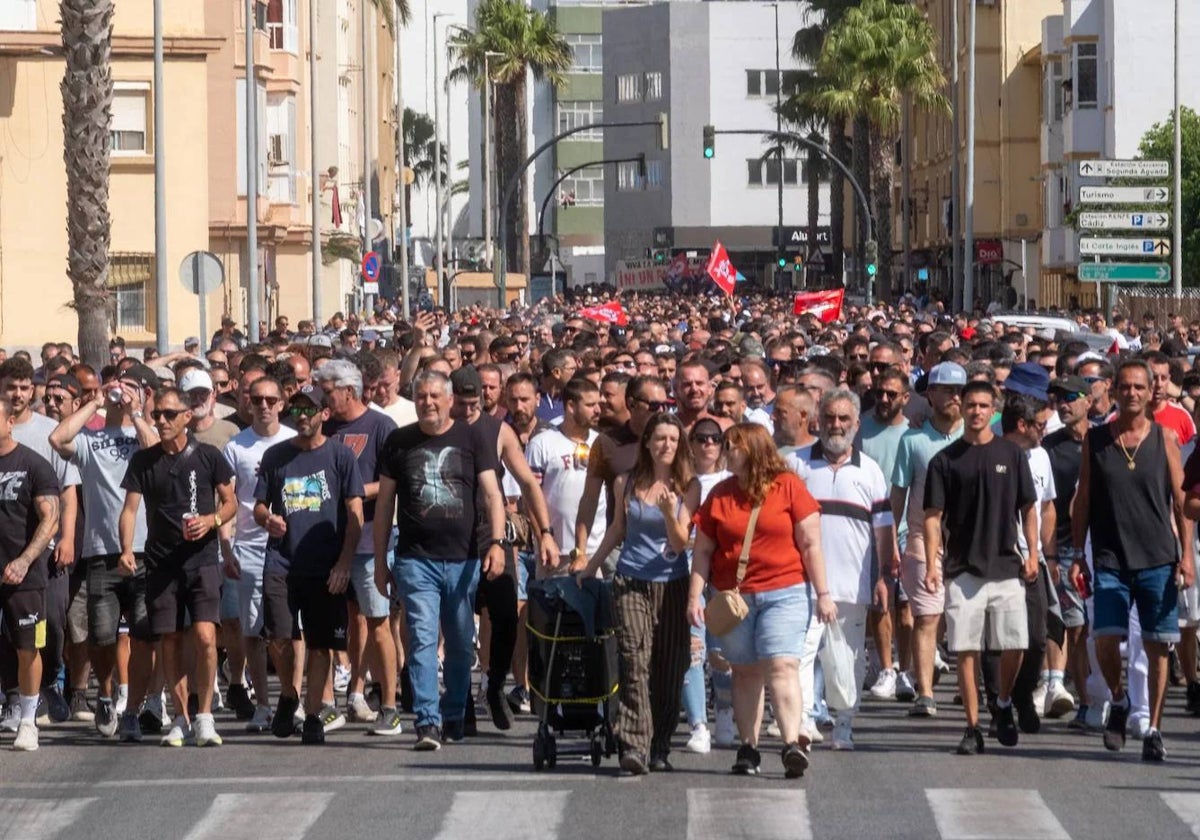 Imagen de una protesta del Metal en Cádiz