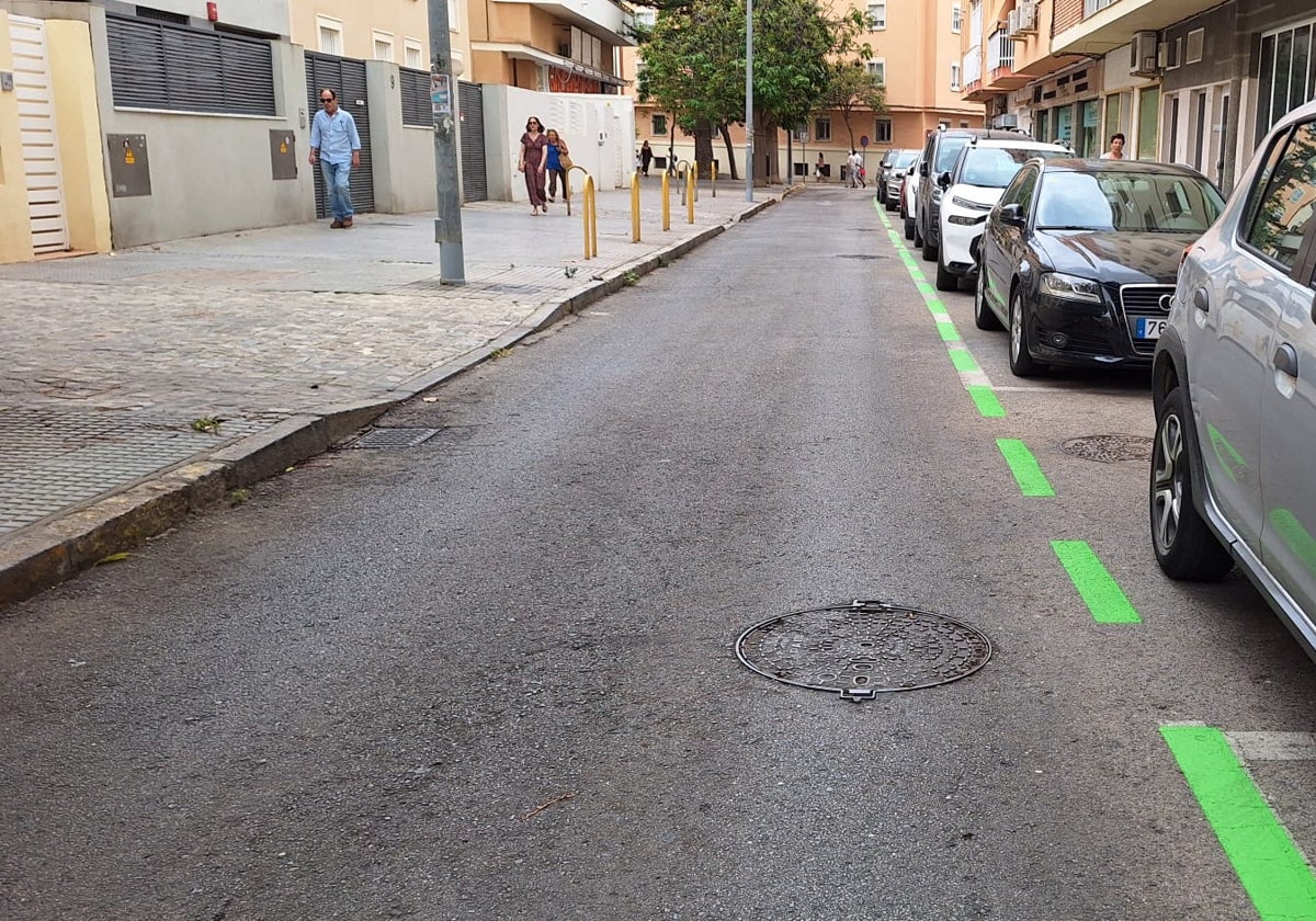 Calle Santa Teresa de Jesús con la nueva zona verde