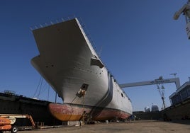 Todo preparado en Puerto Real para afrontar tres meses de obra en el buque 'Juan Carlos I'