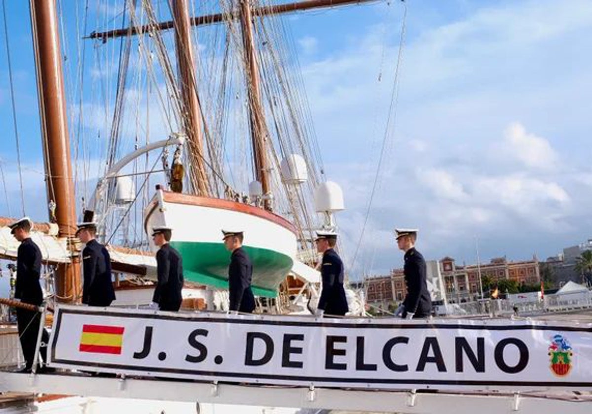 Buque escuela Juan Sebastián de Elcano, el pasado 11 de enero.