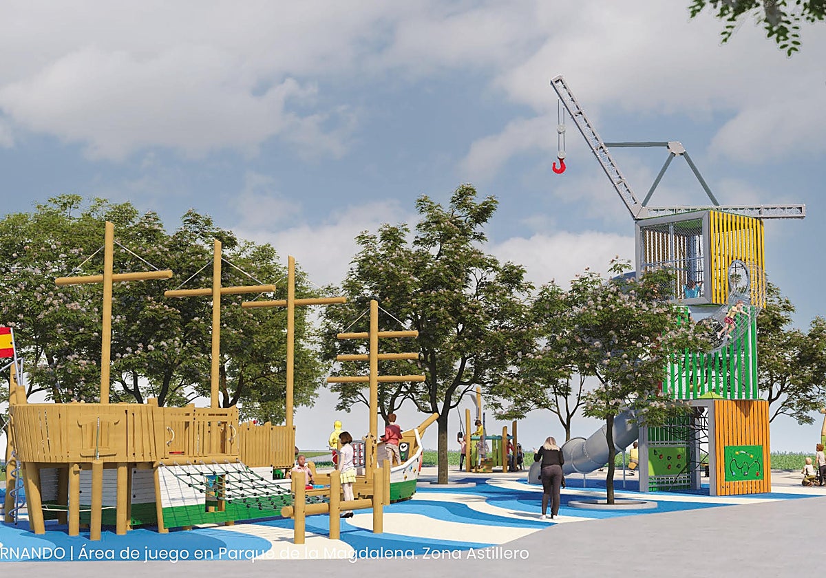 Así va a ser la zona infantil del parque de la Magdalena en San Fernando