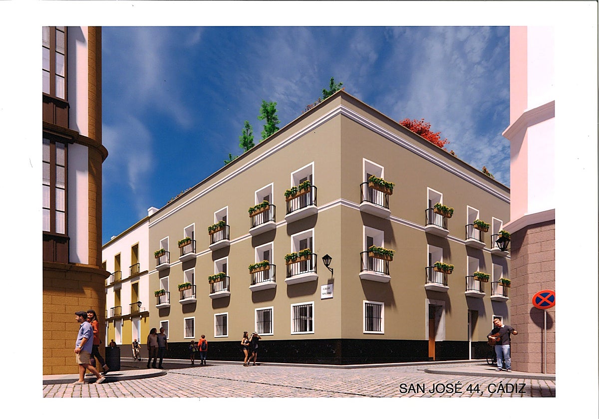 Recreación digital de la promoción en la calle San José 44