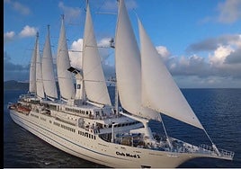 El velero de lujo más grande del mundo llega a Cádiz