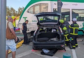 Simulacro de accidente en el Trambahía tras el siniestro que dejó dos heridos en Chiclana