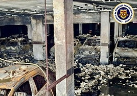 Así ha quedado el garaje calcinado en Puerto Real