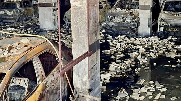 Así ha quedado el garaje calcinado en Puerto Real