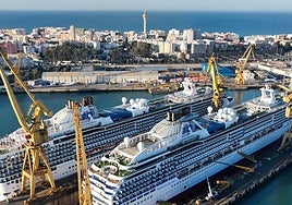 Cifra récord de reparaciones de barcos en el astillero de Cádiz