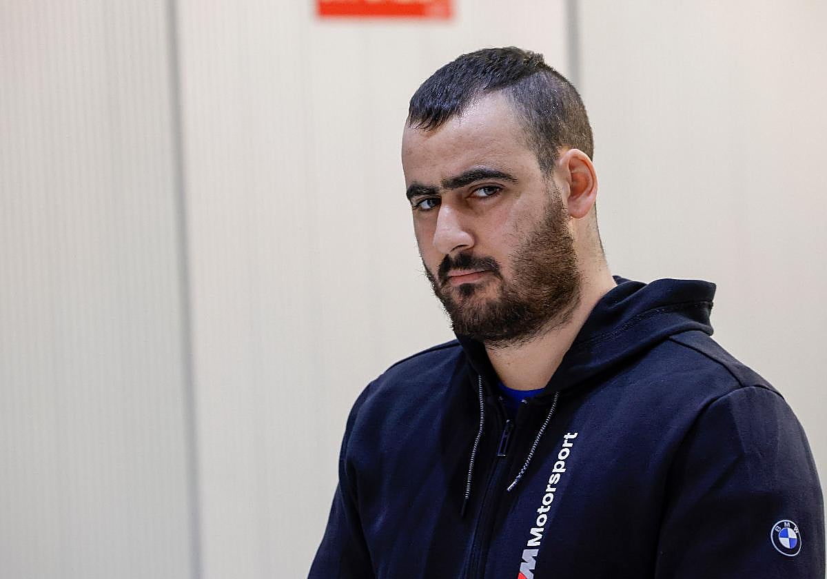 Yassine Kanjaa, en la Audiencia Nacional al inicio del juicio.