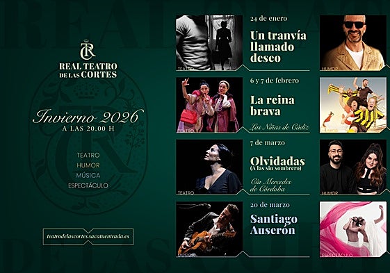 Programación de invierno en el Teatro de Las Cortes en San Fernando: Las Niñas de Cádiz, Morera, Lalachús y Santiago Auserón