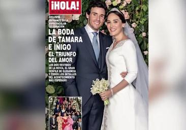 El vestido de novia de Tamara Falcó: clásico, con manga francesa y bordado en tonos cobre