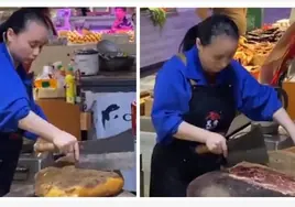 Harakiri a una pata de jamón: la técnica oriental para cortar un jamón no apta para corazones sensibles