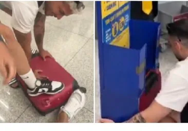 Un joven le rompe las ruedas a su maleta para no tener que facturarla con Ryanair y se ahorra 70 euros