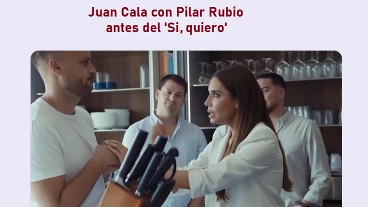 El exfutbolista del Cádiz Juan Cala protagoniza el estreno del programa 'Sí, quiero' con Pilar Rubio