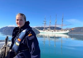 La princesa Leonor, abanderada en jura de bandera en el Juan Sebastián Elcano en Cartagena