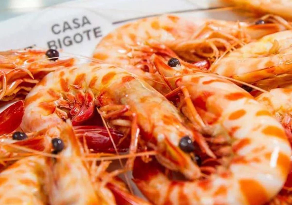Imagen de un plato de langostinos