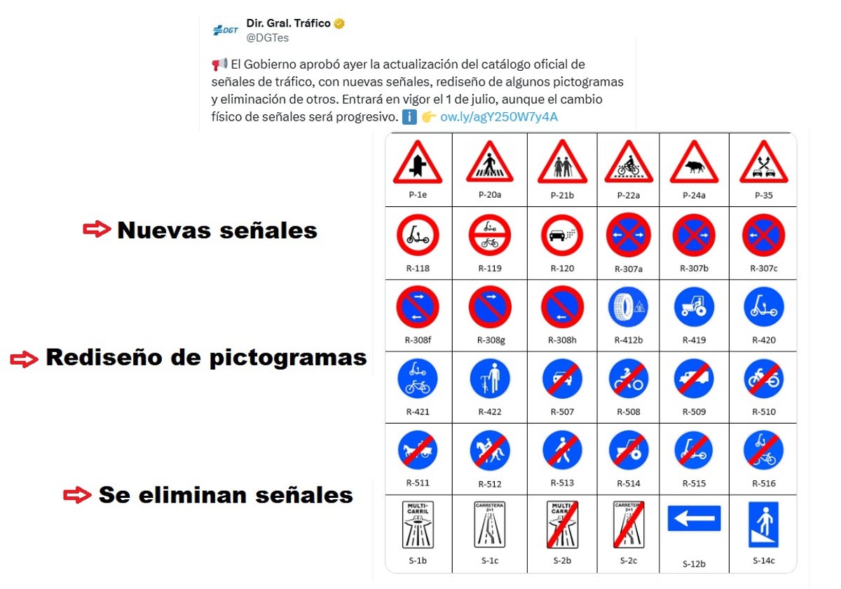 La DGT renueva la señalética de las carreteras