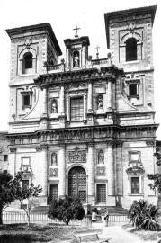 El santo arzobispo, visto por El Greco. Sobre estas líneas la iglesia de San Ildefonso a principios de siglo
